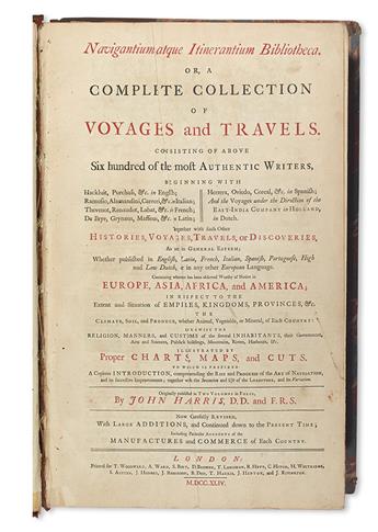 HARRIS, JOHN. Navigantium atque itinerantium bibliotheca; or, A Complete Collection of Voyages and Travels.  2 vols.  1744-48